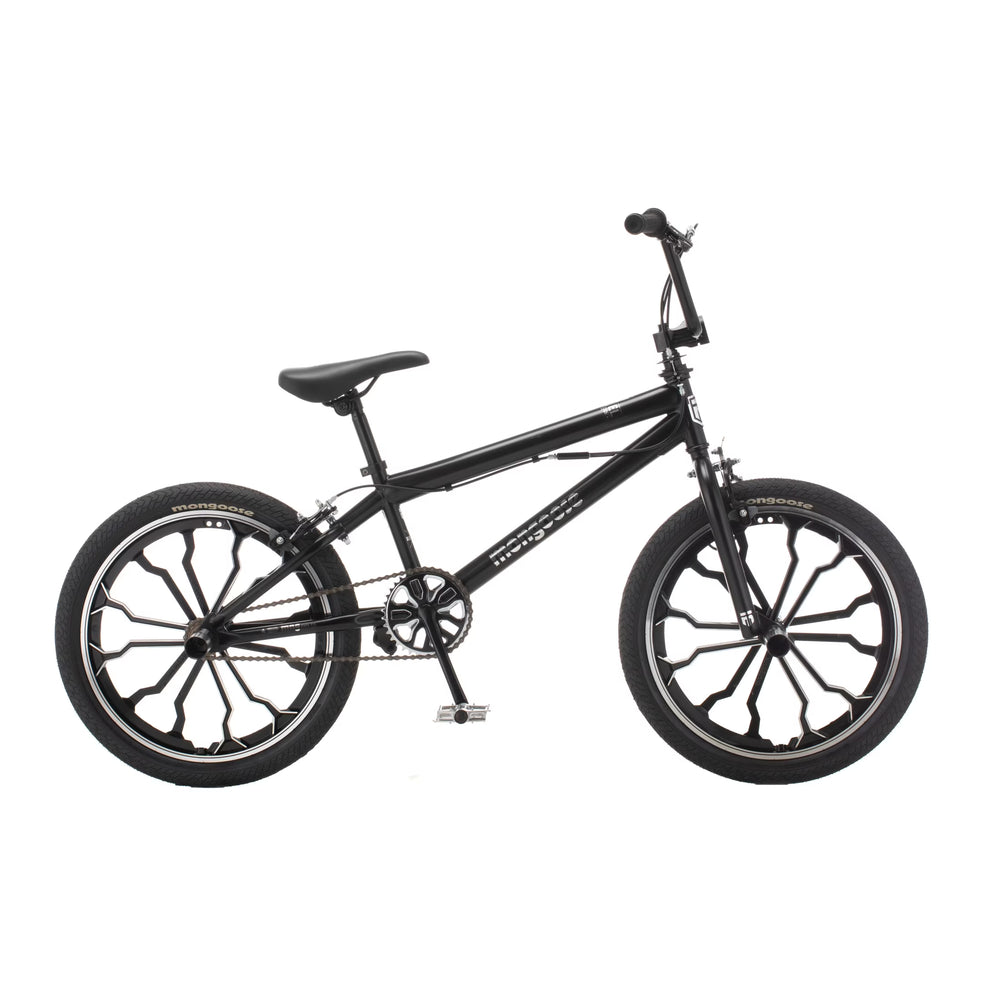 Mongoose Rebel Kids BMX Bike, 20 - In. Wheels, Children & Tweens Ages 7 - 13, Black Bicycle