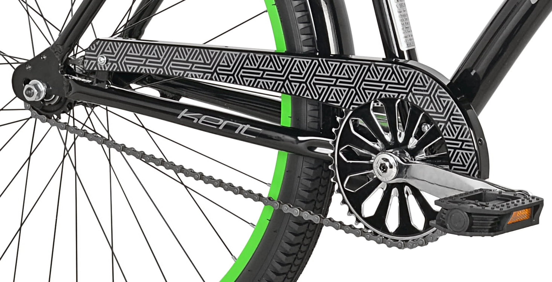 26" Kent la Jolla Cruiser Men'S Bike, Adult Ages 13+, Black/Green