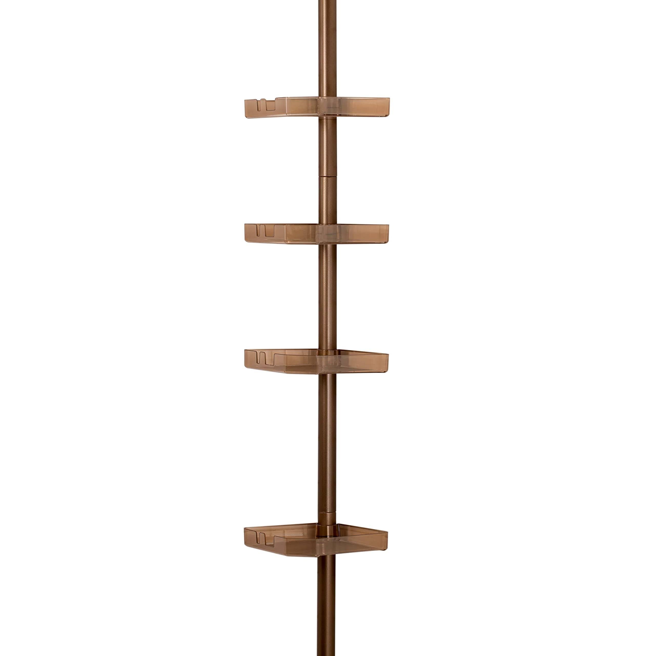 Bath Bliss 4 Tier Tension Corner Shower Organizer Caddy in Bronze