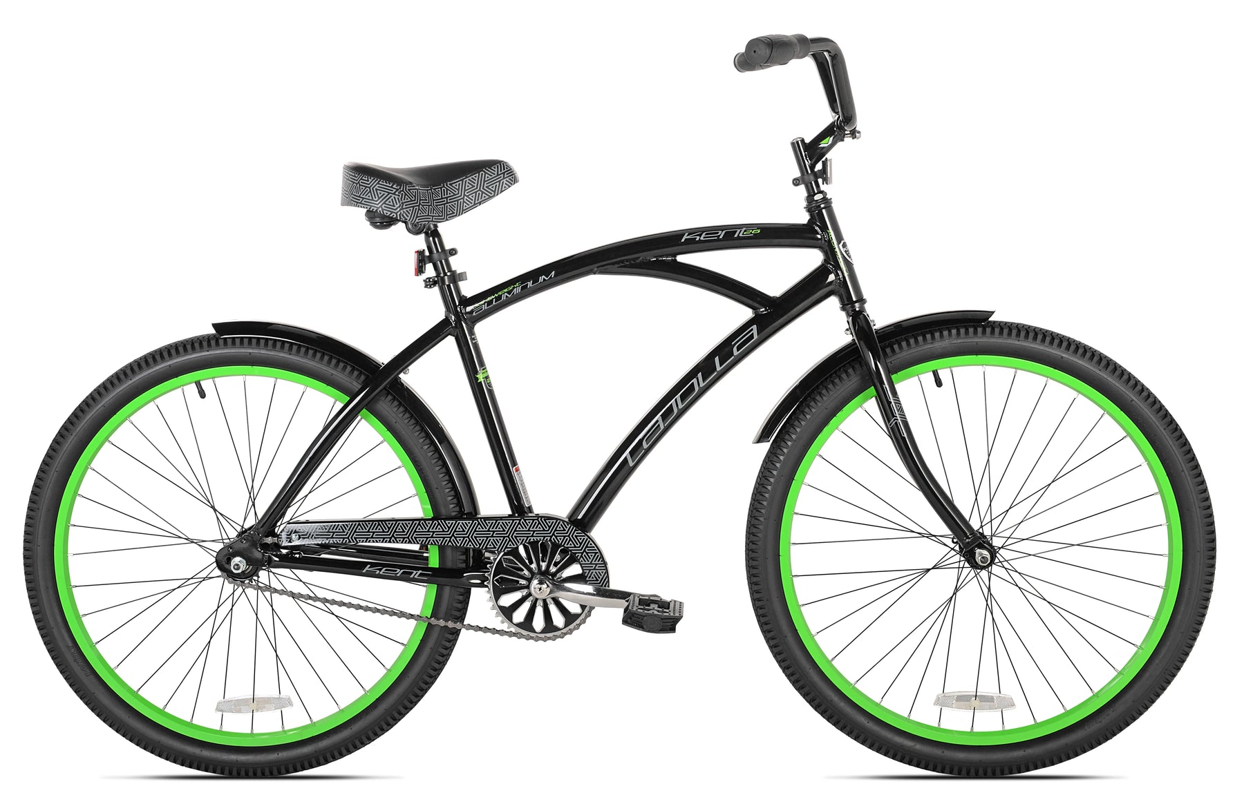 26" Kent la Jolla Cruiser Men'S Bike, Adult Ages 13+, Black/Green